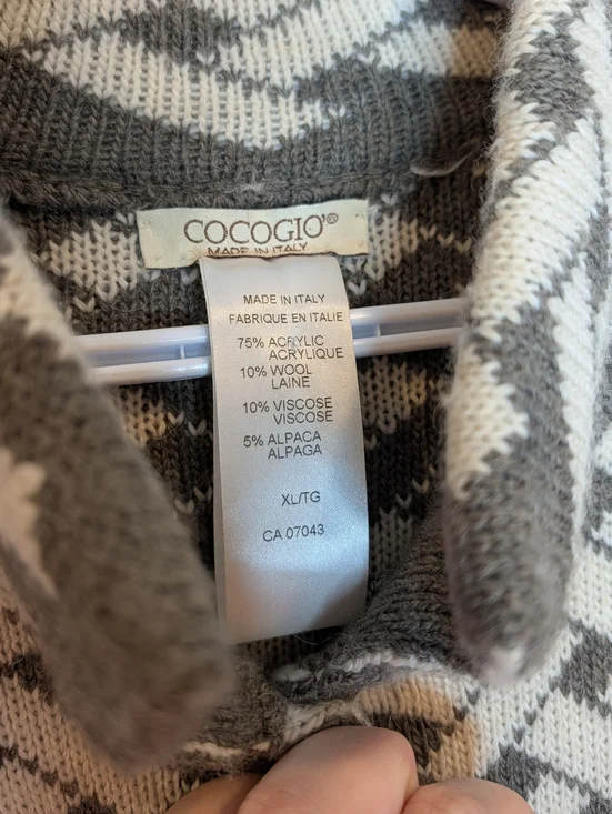 Vintage Cocogio Made in Italy Alpaca Blend Long Cardigan Duster XL - Picture 6 of 8